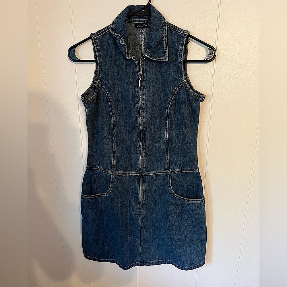 denim mini dress
